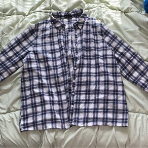 plaid black & white flannel